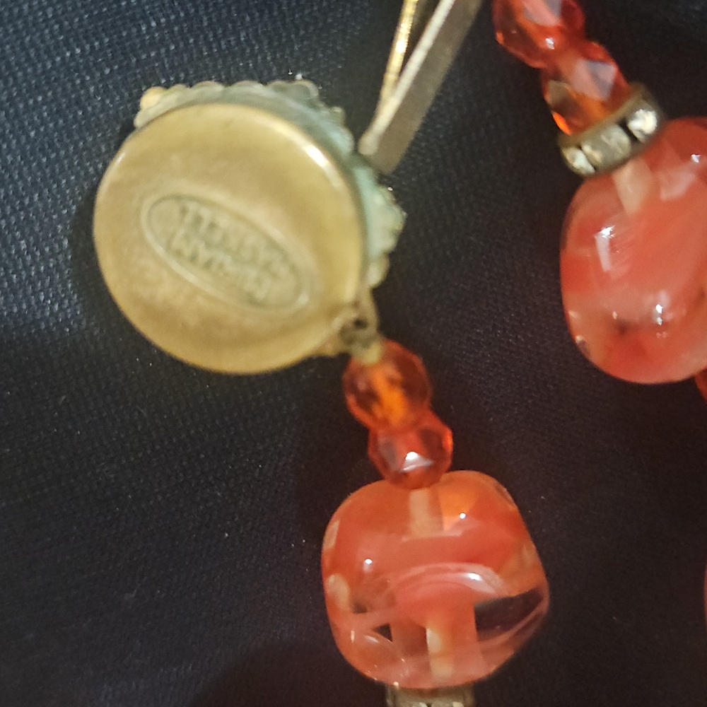 Miriam Haskell Elegant Murano Beaded Necklace with Rhinestone Accents - Picture 8 of 8